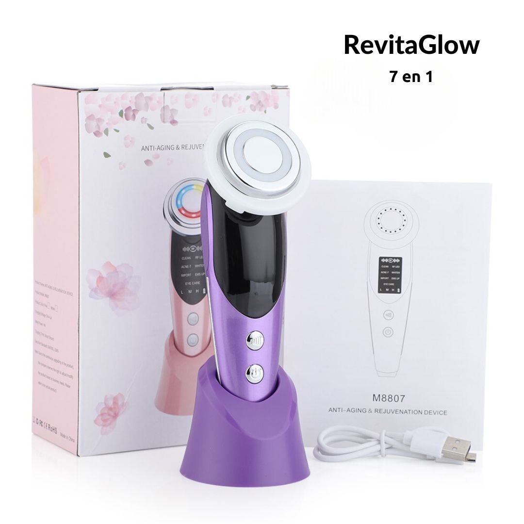 RevitaGlow™ - Massage Facial 7 en 1,  Luminothérapie, Anti-âge